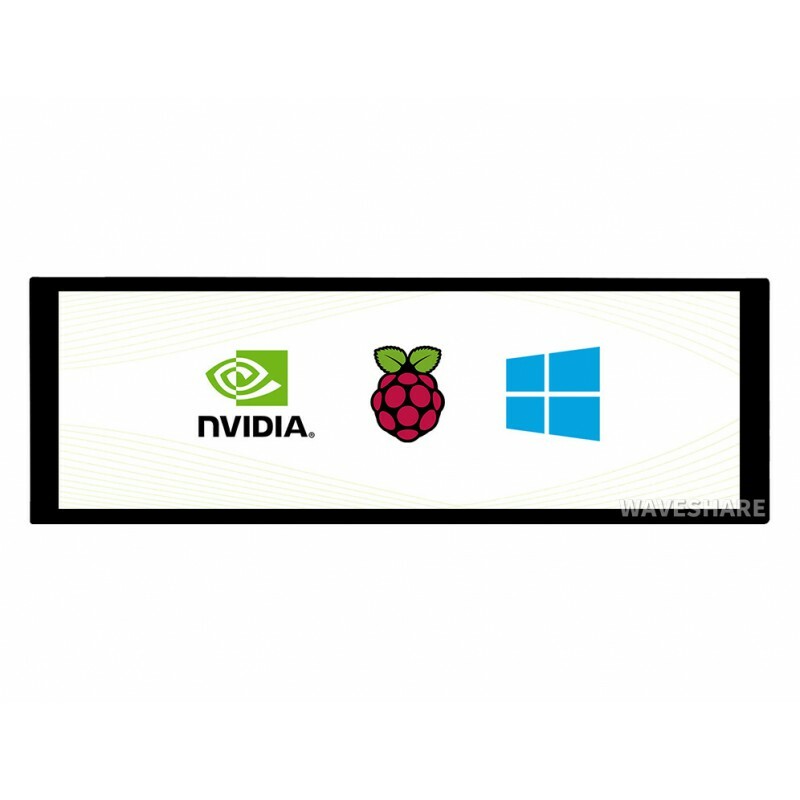 7.9inch 400×1280 Capacitive Touch LCD HDMI IPS Toughened Glass Cover for all RPi