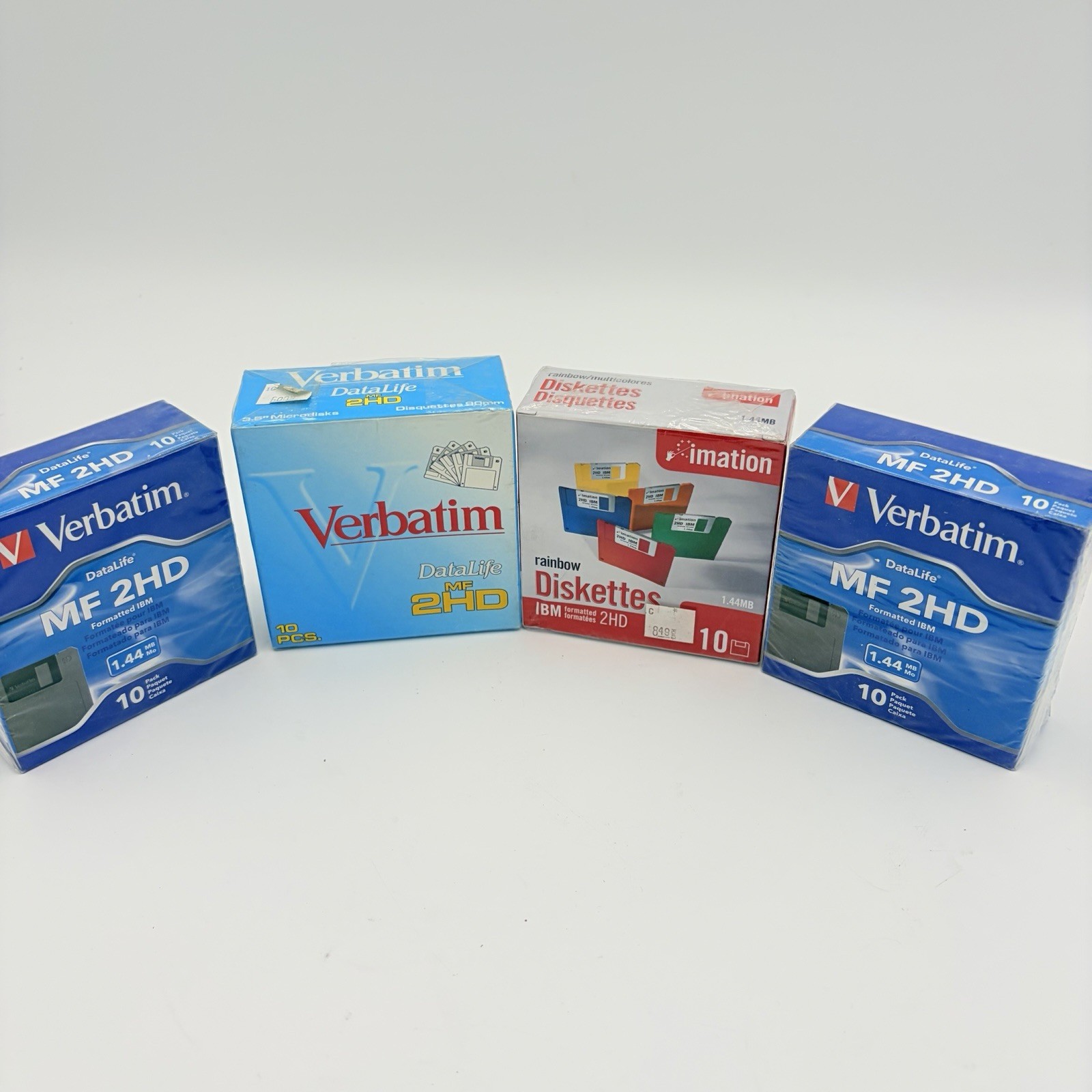 VTG NOS Verbatim Datalife 3.5" Floppy Disks 10 Pack MF-2HD 1.44MB Sealed