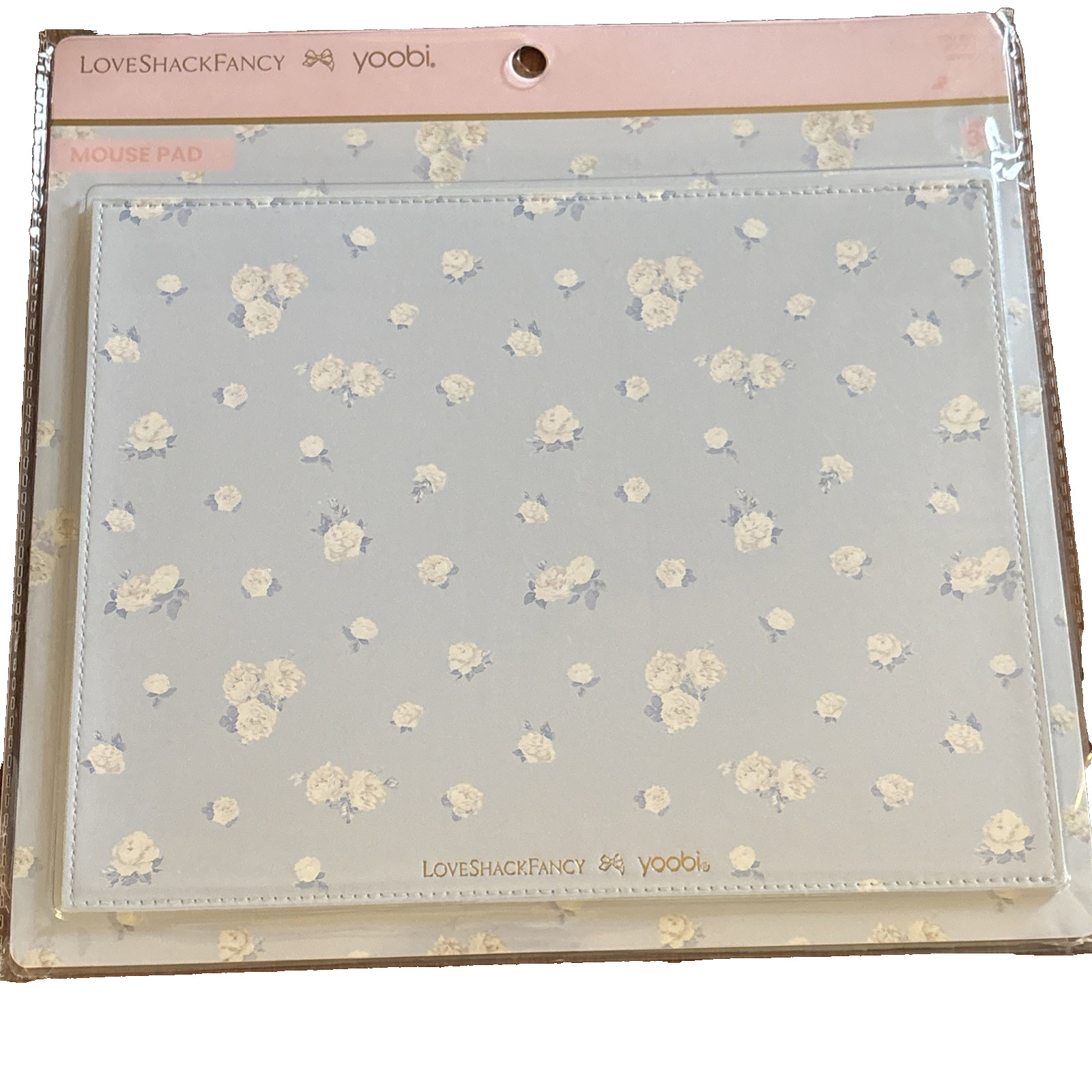 LoveShackFancy x Target Yoobi Everblooming Rosettes Mouse Pad Breezy Blue New