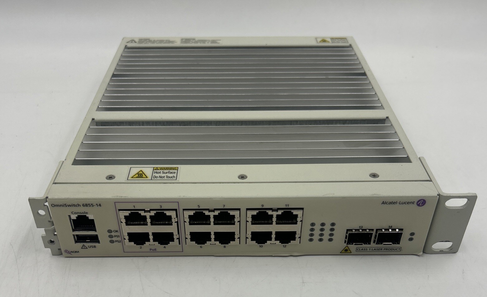 Alcatel Lucent OmniSwitch 6855-14 Hardened Fanless 1u Gigabit L3 Switch NO PSU