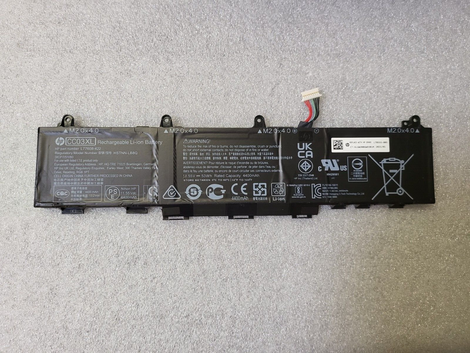 Genuine HP Elitebook 850 G7 11.55V 56Wh 3C Battery CC03XL L77991-005 TESTED