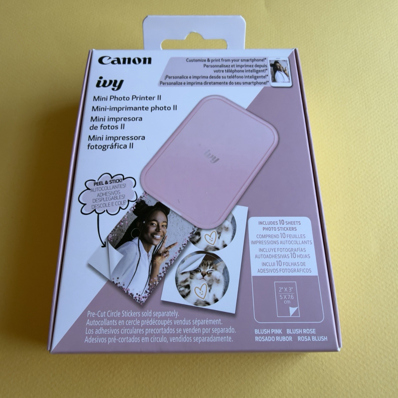 NEW Canon 5452C017 IVY CLIQ2 Mini Portable 2x3" Photo Printer (Blush Pink)