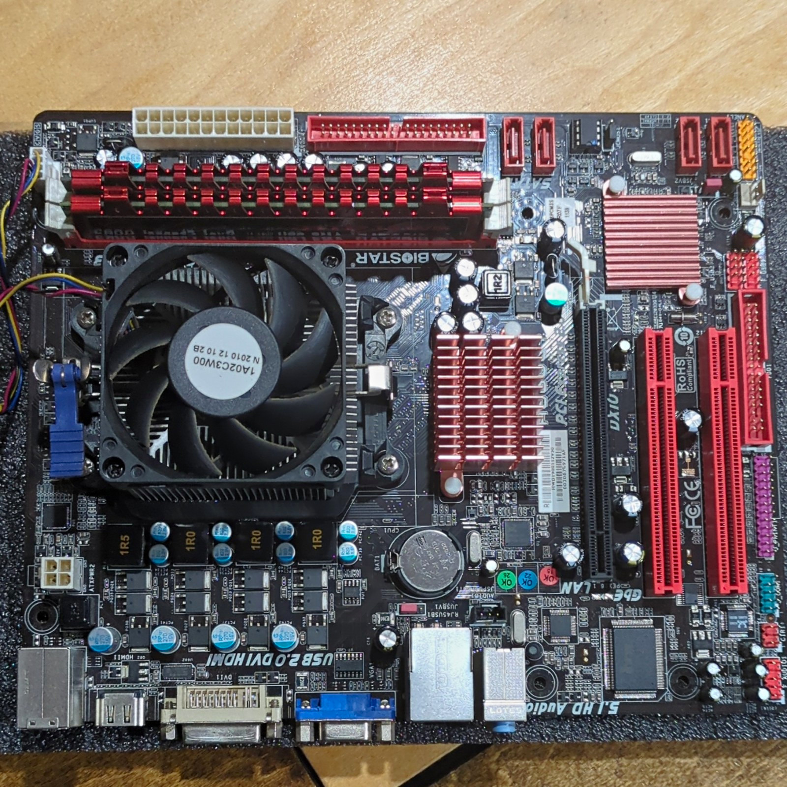 Motherboard+RAM+CPU | BIOSTAR A880G+ MicroATX Socket AM3 AMD / 2x4gb DDR3