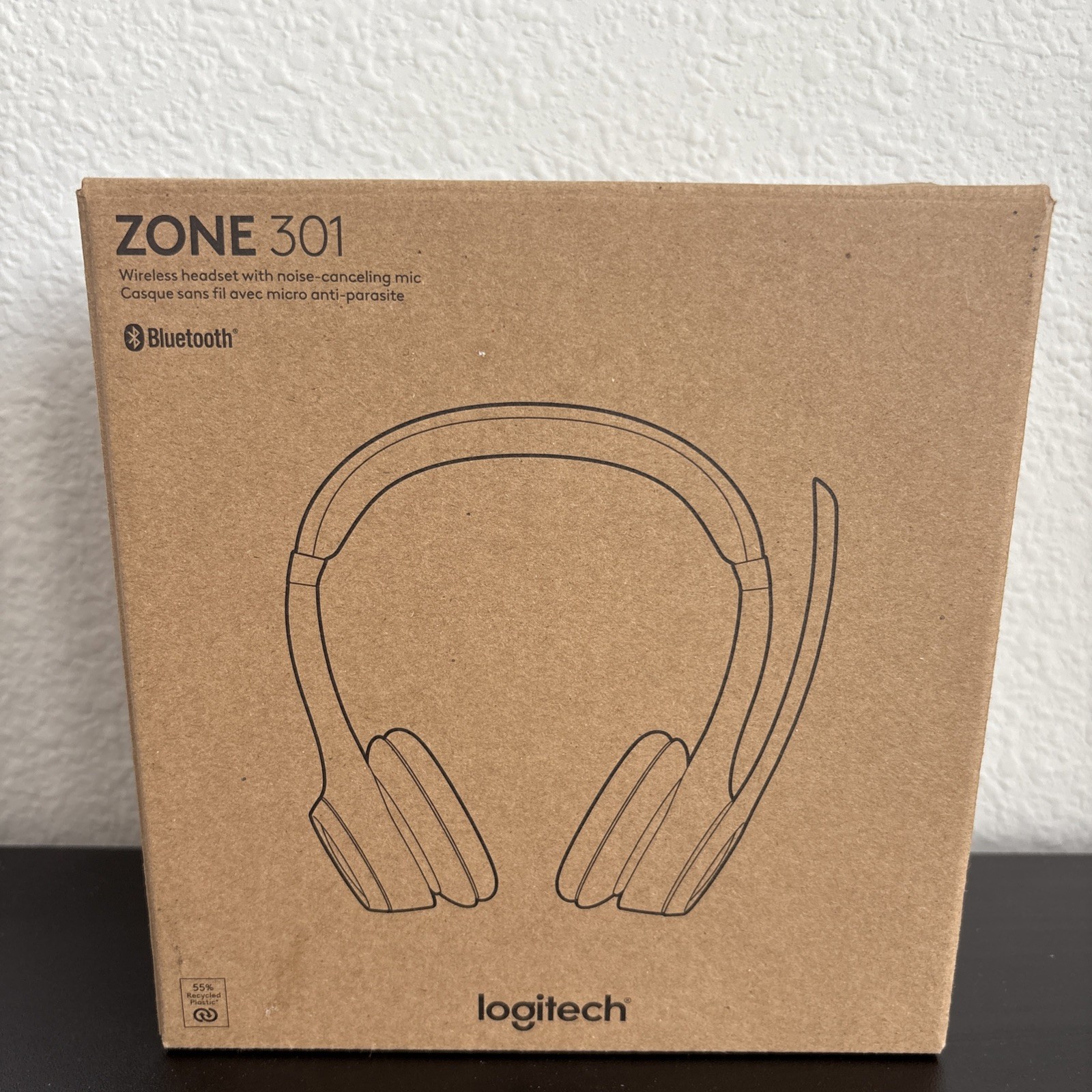 Logitech Zone 301 Wireless Headset Bluetooth Noise-Canceling Mic Open Box 