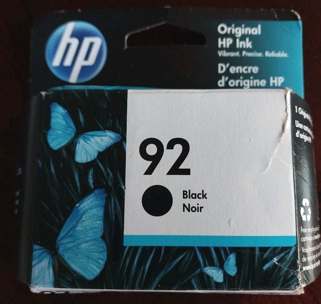 HP 92 Black Ink Cartridge Printer Computers C9362WN Sealed New RARE USA EXP 2025