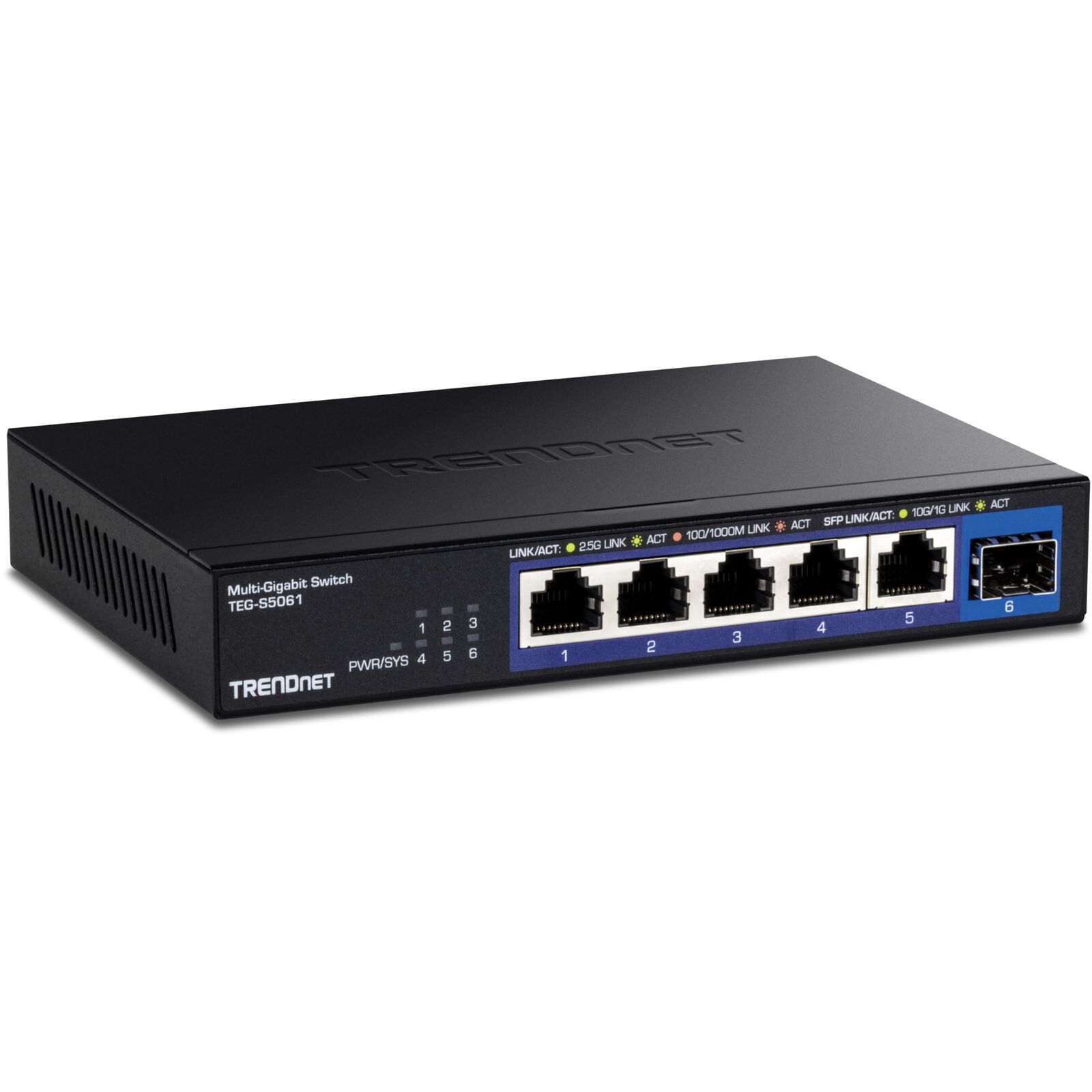 TRENDnet TEG-S5061 6-Port Unmanaged 2,5G Switch mit 10G SFP+-Port, 5 x 2,5GBASE-