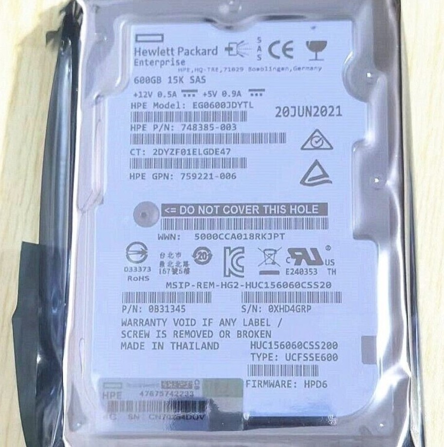 NEW HPE 759212-B21 759548-001 759202-003 600GB 15K SAS 12G 2.5" HDD Hard Drive
