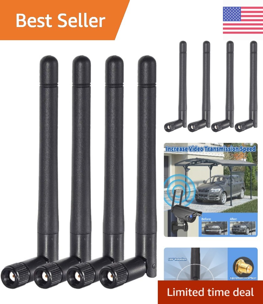 Versatile 4-Pack RP-SMA Male WiFi Antennas - Ideal for Routers and  Cameras