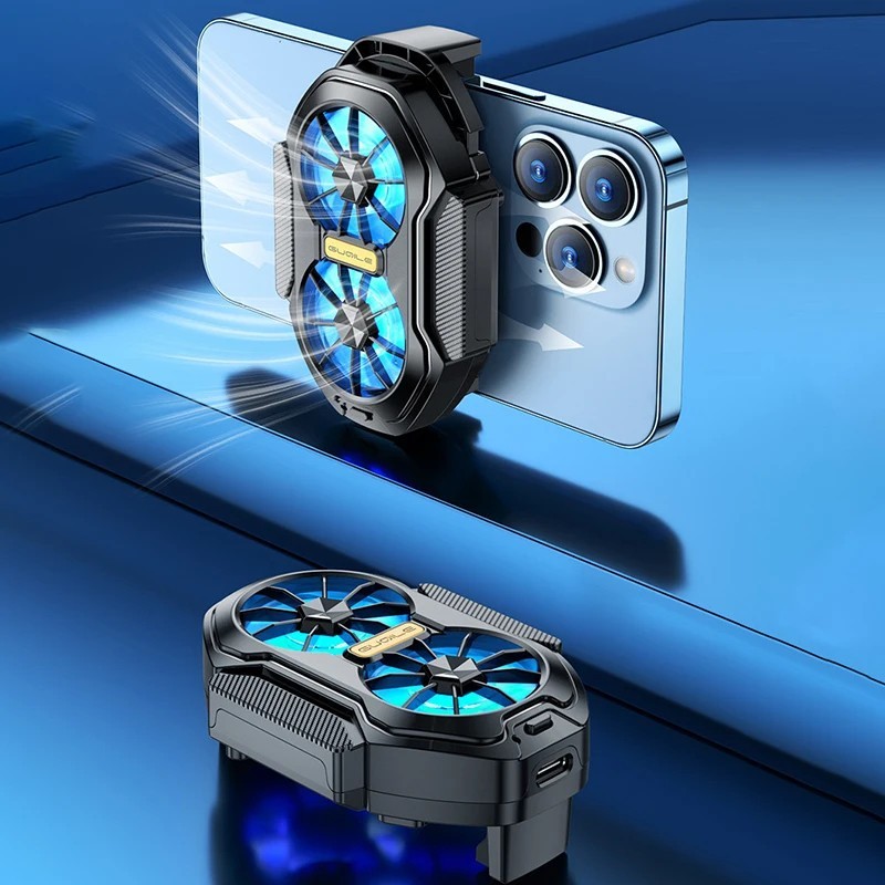 Dual Fan Rechargeable Phone Cooler – Portable Gaming Cooler - For iPhone Android