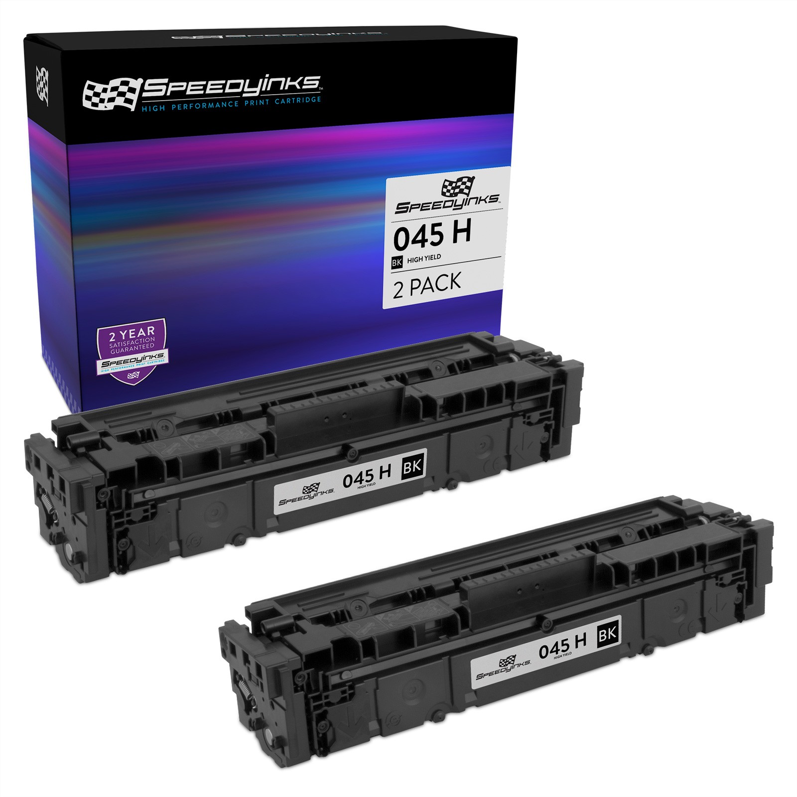 Speedy Compatible 2PK Canon 045H HY Black Toner Cartridge MF634Cdw LBP611Cn