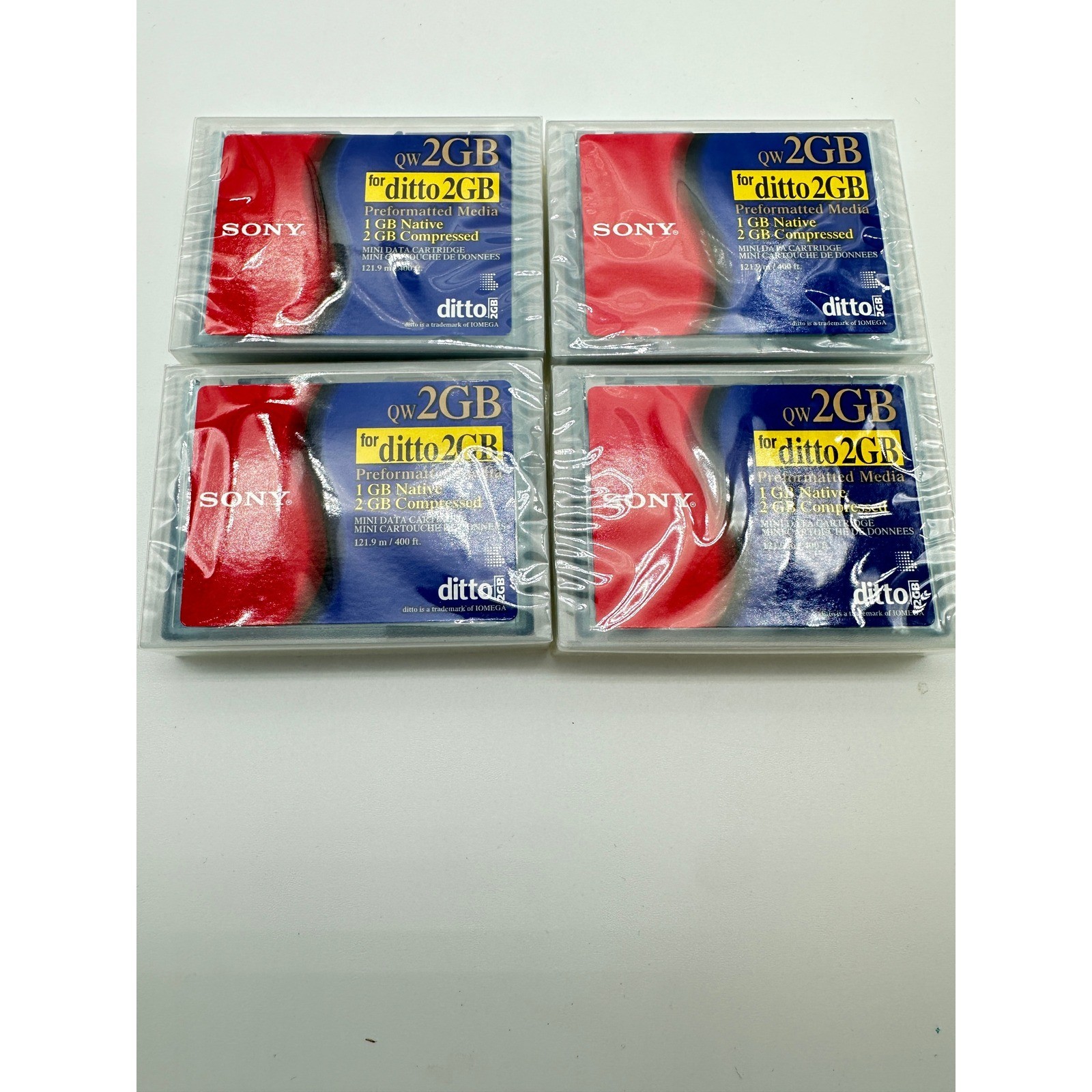 Lot 4 Sony QW 2GB QIC-Wide Data Cartridges for Iomega Ditto 2GB New Sealed