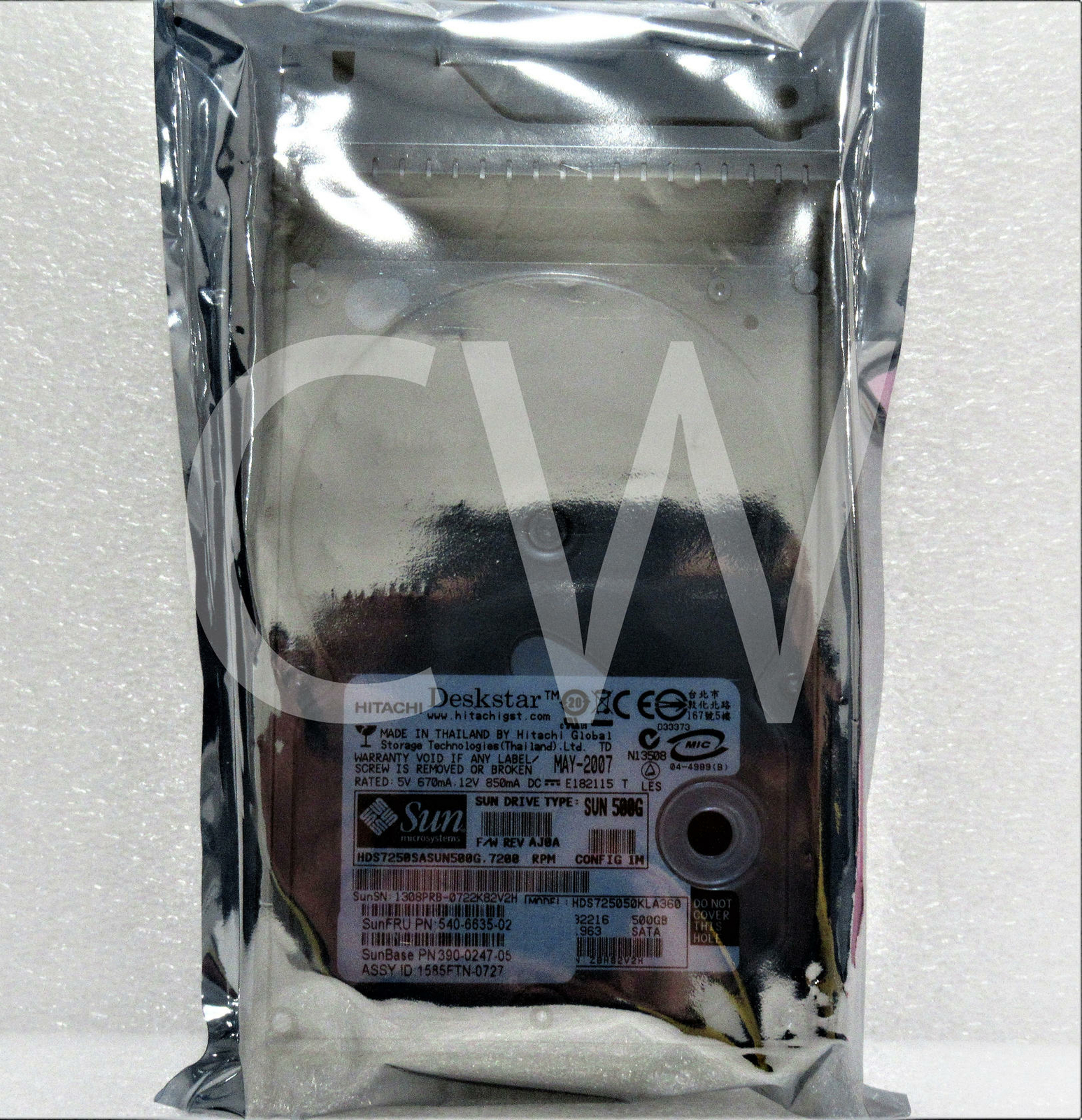 Sun 540-6635 500GB HDS725050KLA360 7.2K RPM 3Gb/s 3.5" SATA HDD Hard Drive
