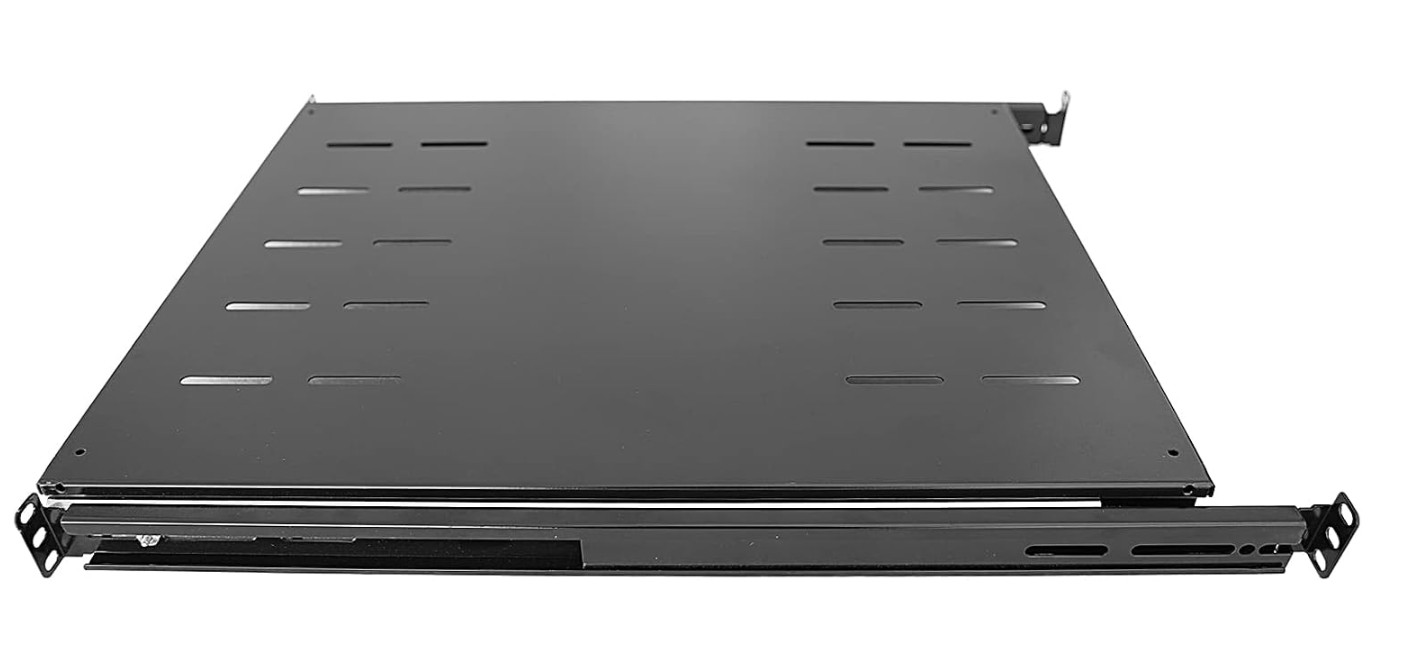 Sliding Fixed Rack Server Shelf 1U 19inch 4 Post Rack Mount-Adjustable 24inch-32