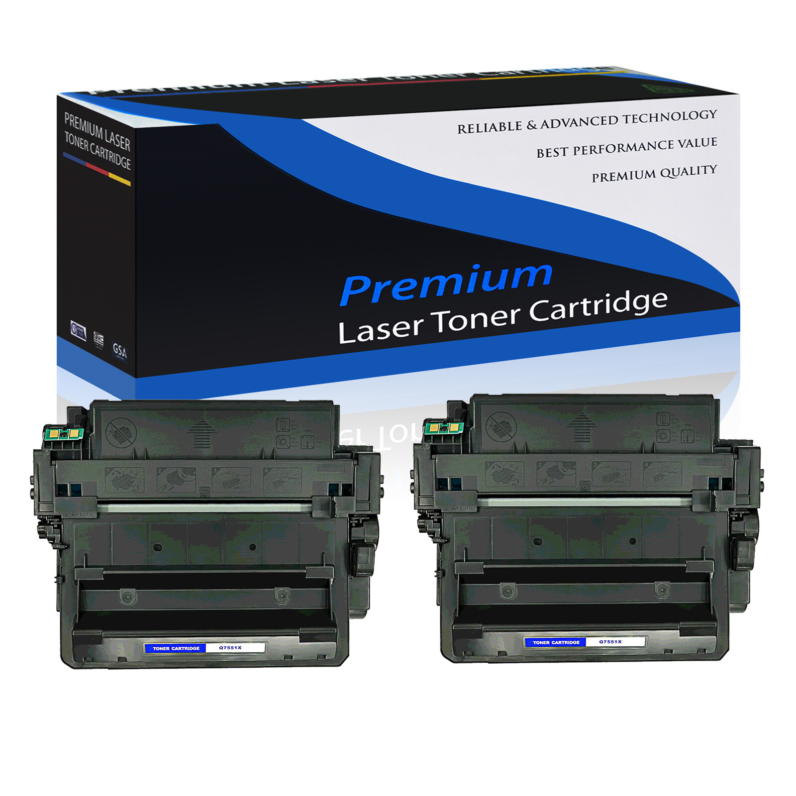 2PK Q7551X Black Toner Cartridge for HP 51X LaserJet M3035 MFP M3027 MFP P3005d 