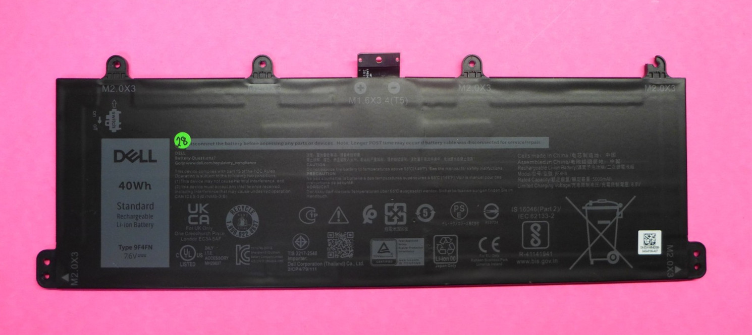 Genuine Dell Latitude 7320 7.6V 40Wh 5000mAh Laptop Battery (BROKEN TAB) 9F4FN