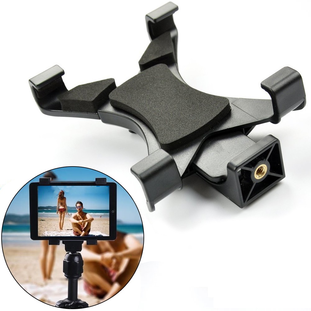 Tripod Mount Holder Bracket 1/4" Thread Adapter For 7"-12" Tablet iPad Universal
