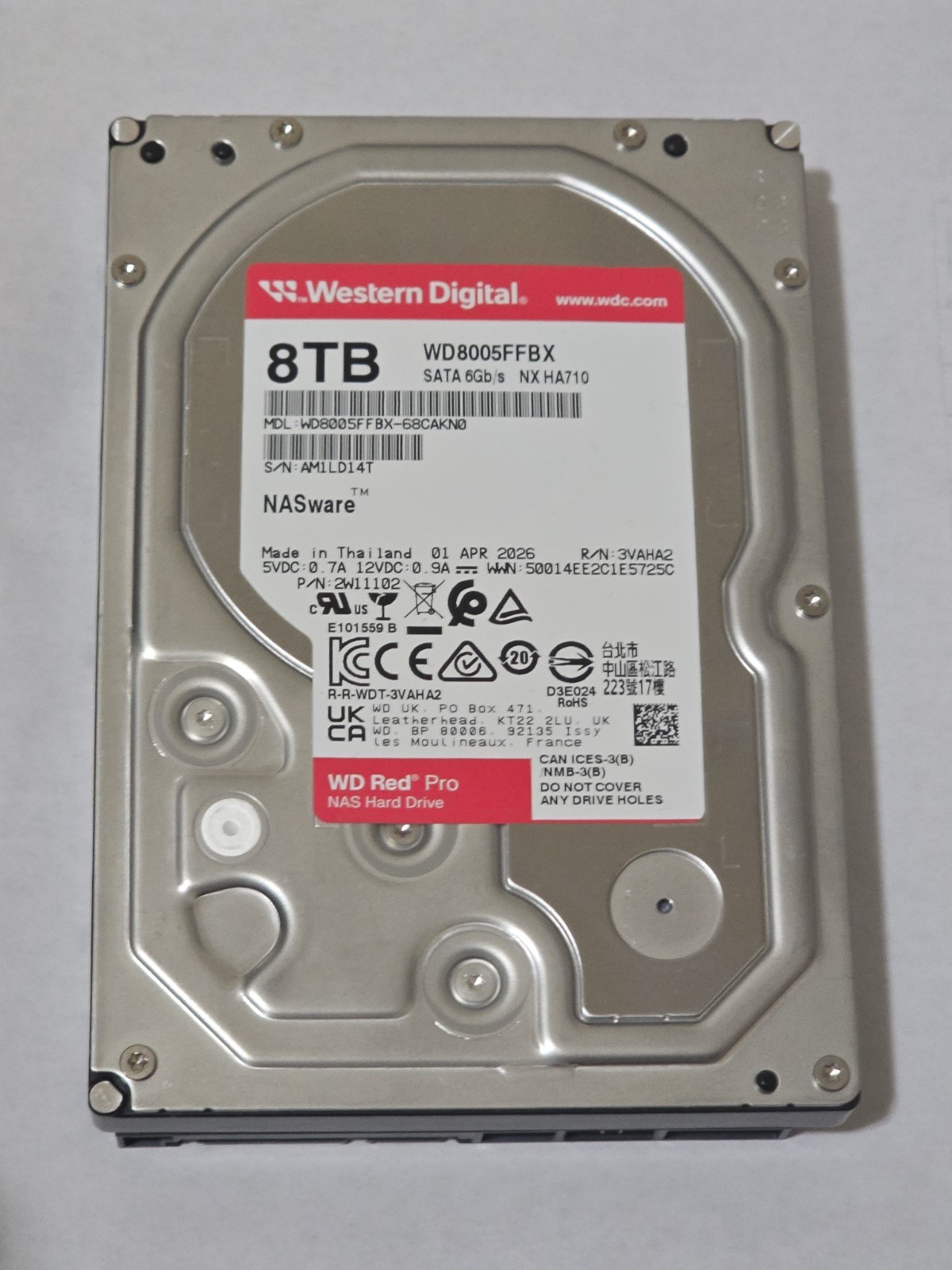 NEW* WD RED PRO 8TB SATA 3.5IN NAS Internal Hard Drive HDD WD8005FFBX