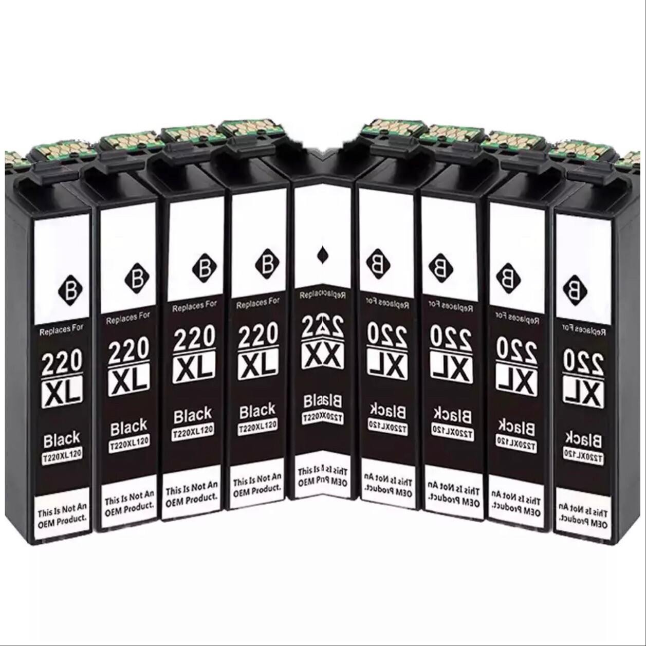 ❇️10PK 220XL BLACK INK EPSON XP-320 XP-420 XP-424 WF2630 WF2650 WF2660 WF2750 ❇️