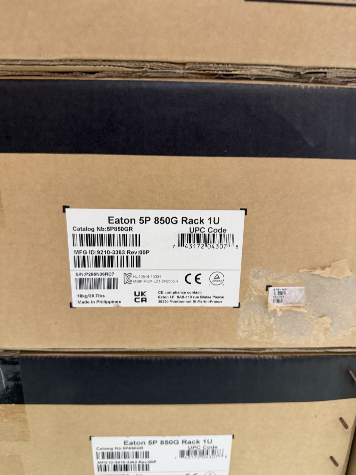 Eaton 5P 5P850GR 850VA/600W 208-240V 1U Line Interactive Rackmount UPS