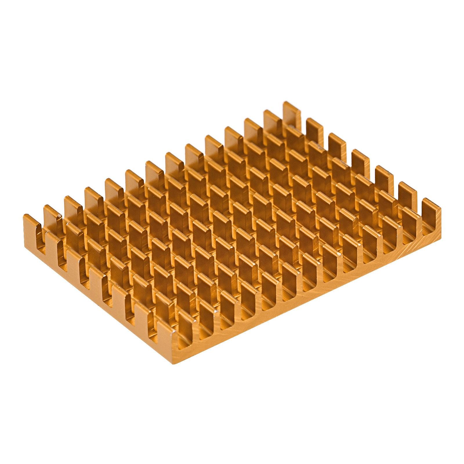 Electronic Radiator Aluminium Heatsink 30x40x5mm Gold Tone Pack of 4