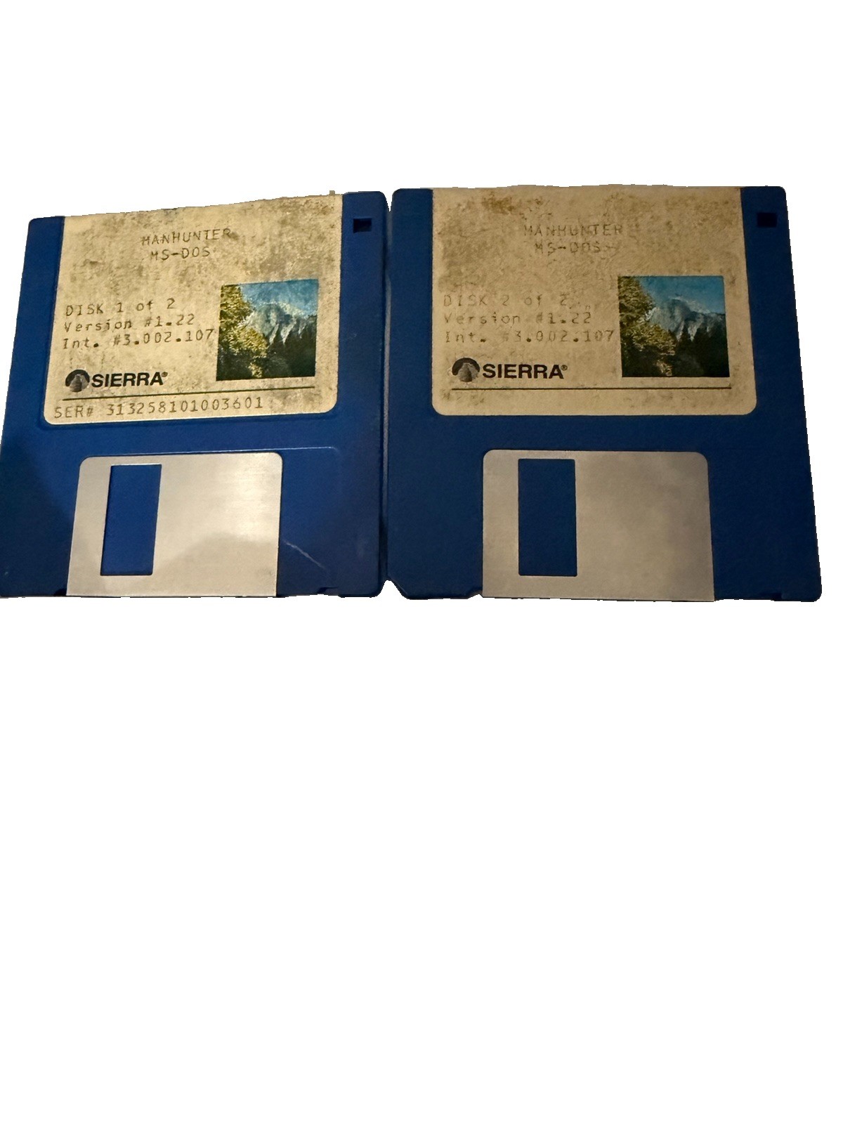 Sierra Manhunter New York MS-DOS 5.25 Floppy Disk Set 1 & 2 Untested 1989