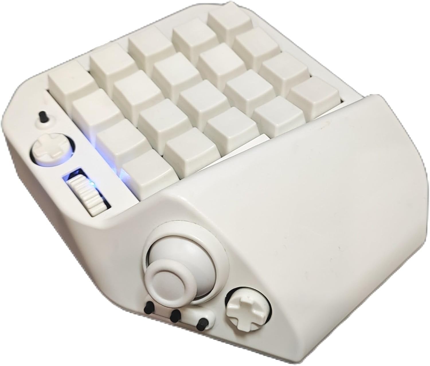 MH-Delta Flip Right Hand Gaming Keyboard Keypad 41 Keys Joystick Wheel White NEW