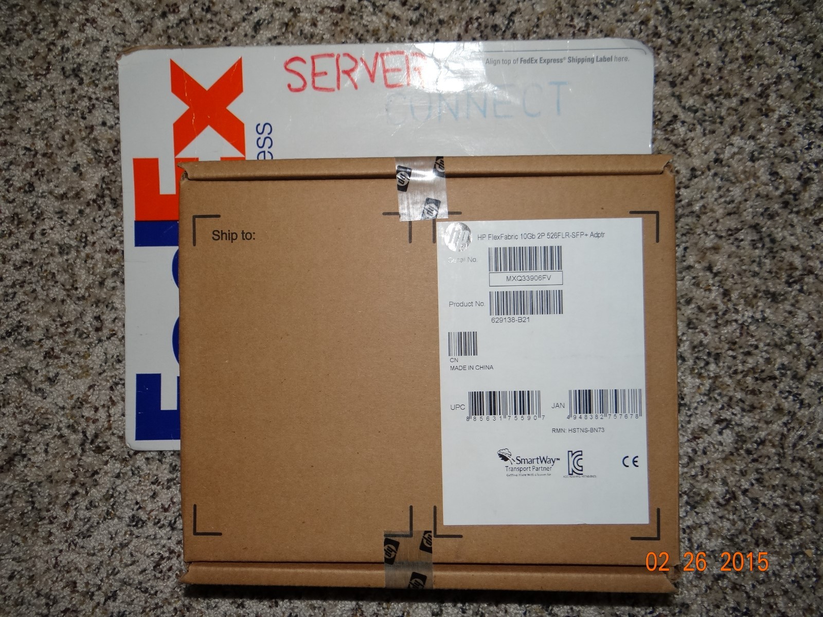 629138-B21 HP FLEXFABRIC 10GB 2P 526FLR-SFP+ ADAPTER