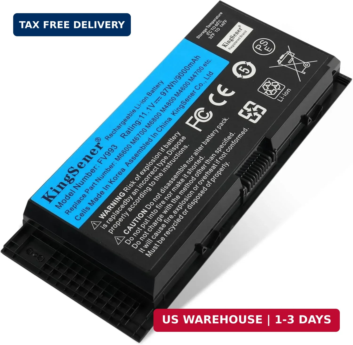 KingSener 97Wh FV993 Laptop Battery for M4800 M6800 M4600 M4700 M6700 M6600 |...
