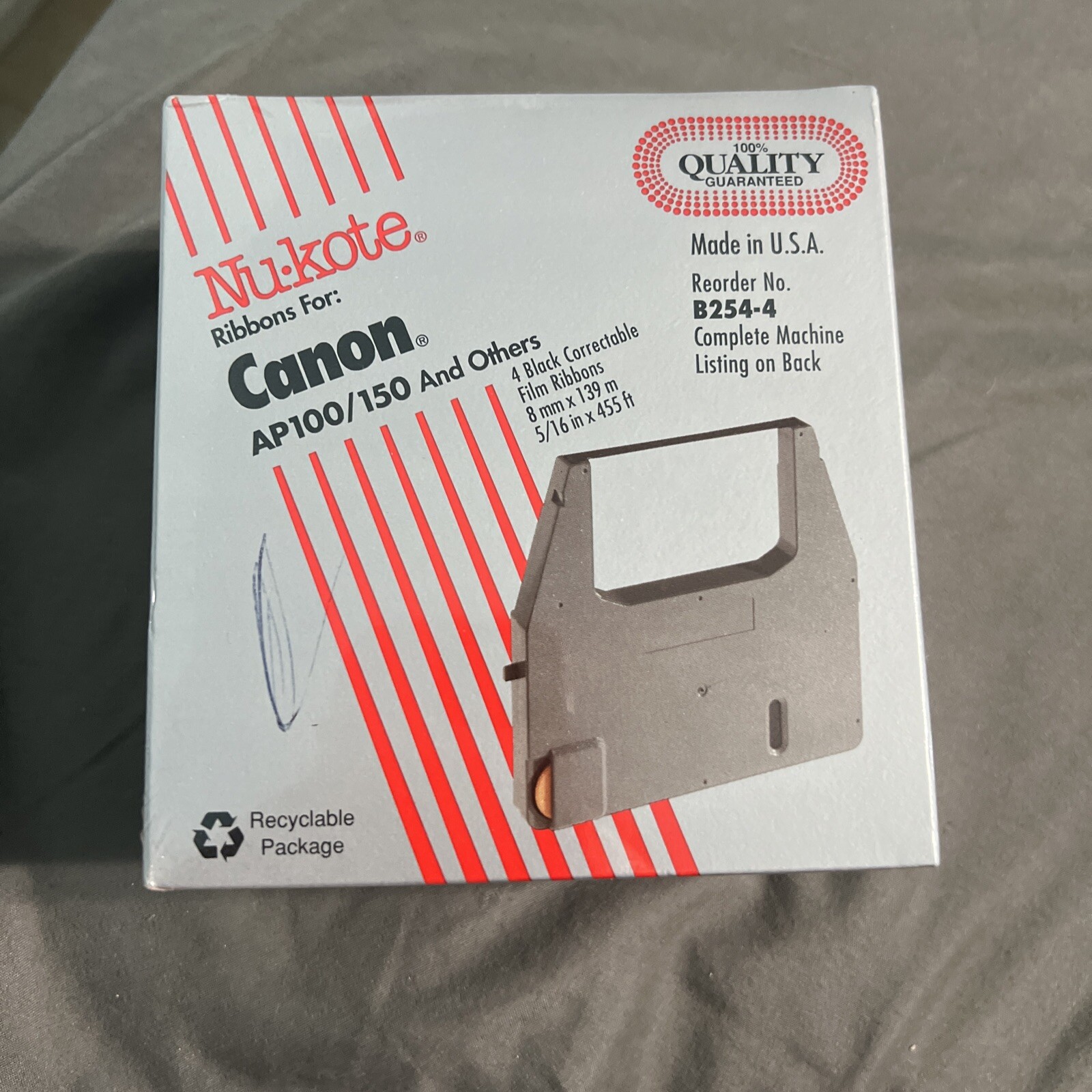 Nu-kote  B254-4 Canon AP 100/150 Typewriter Ribbon Cartridge NEW SEALED