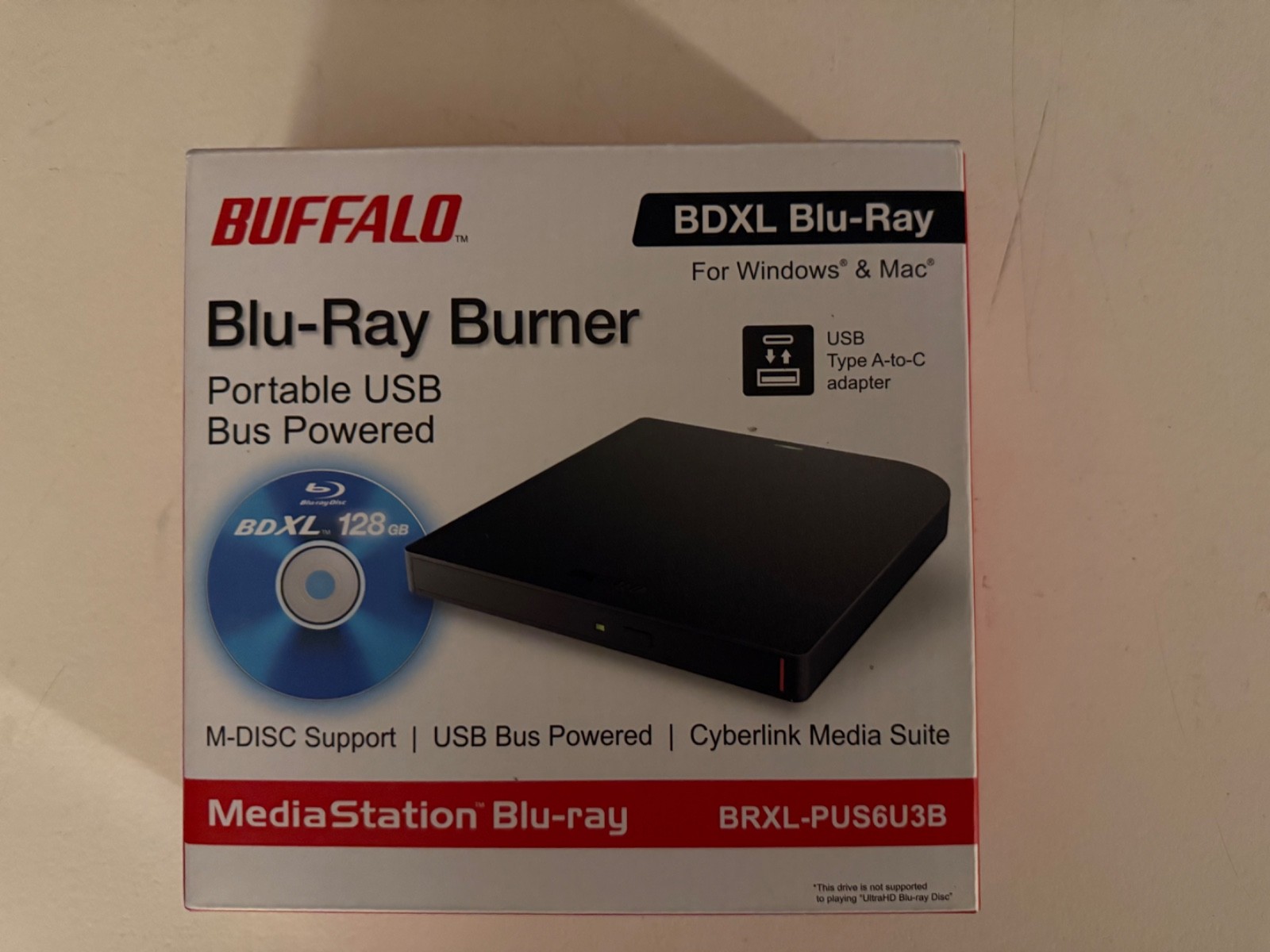 Buffalo BRXL-PUS6U3B 4K UHD Blu-Ray Drive