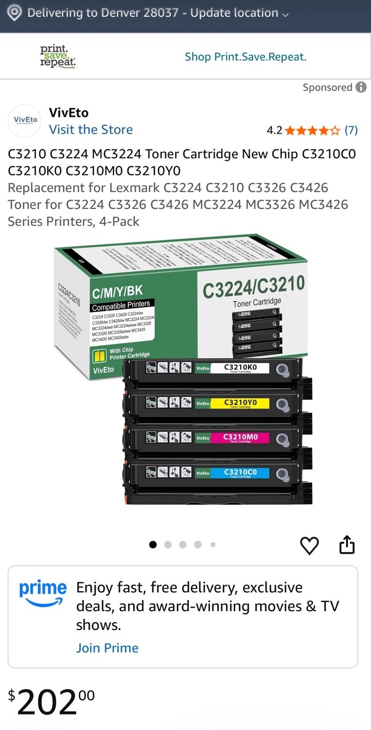 C3210C0 Cyan Toner Cartridge for Lexmark C3224 C3210 C3326 C3426 MC3224 N