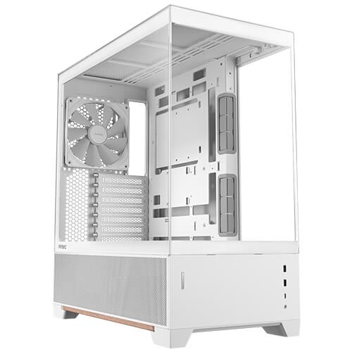 Antec C6WOODWHITE C6 Wood Mid-tower Case, Three-sided Tempered Glass, High