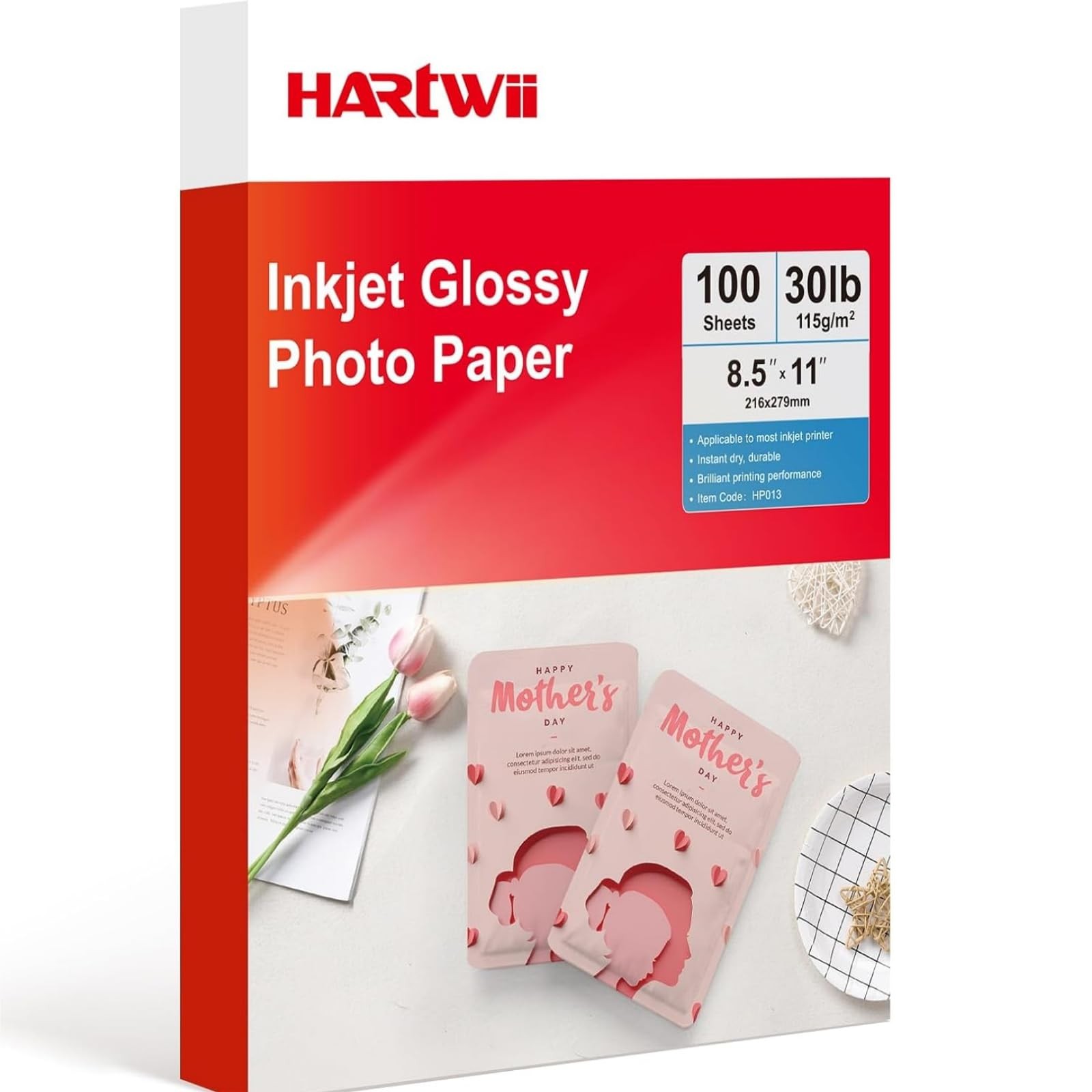 115gsm Thin Glossy Photo Paper 100 Sheets 8.5x11 Inches,Inkjet Printing Paper...