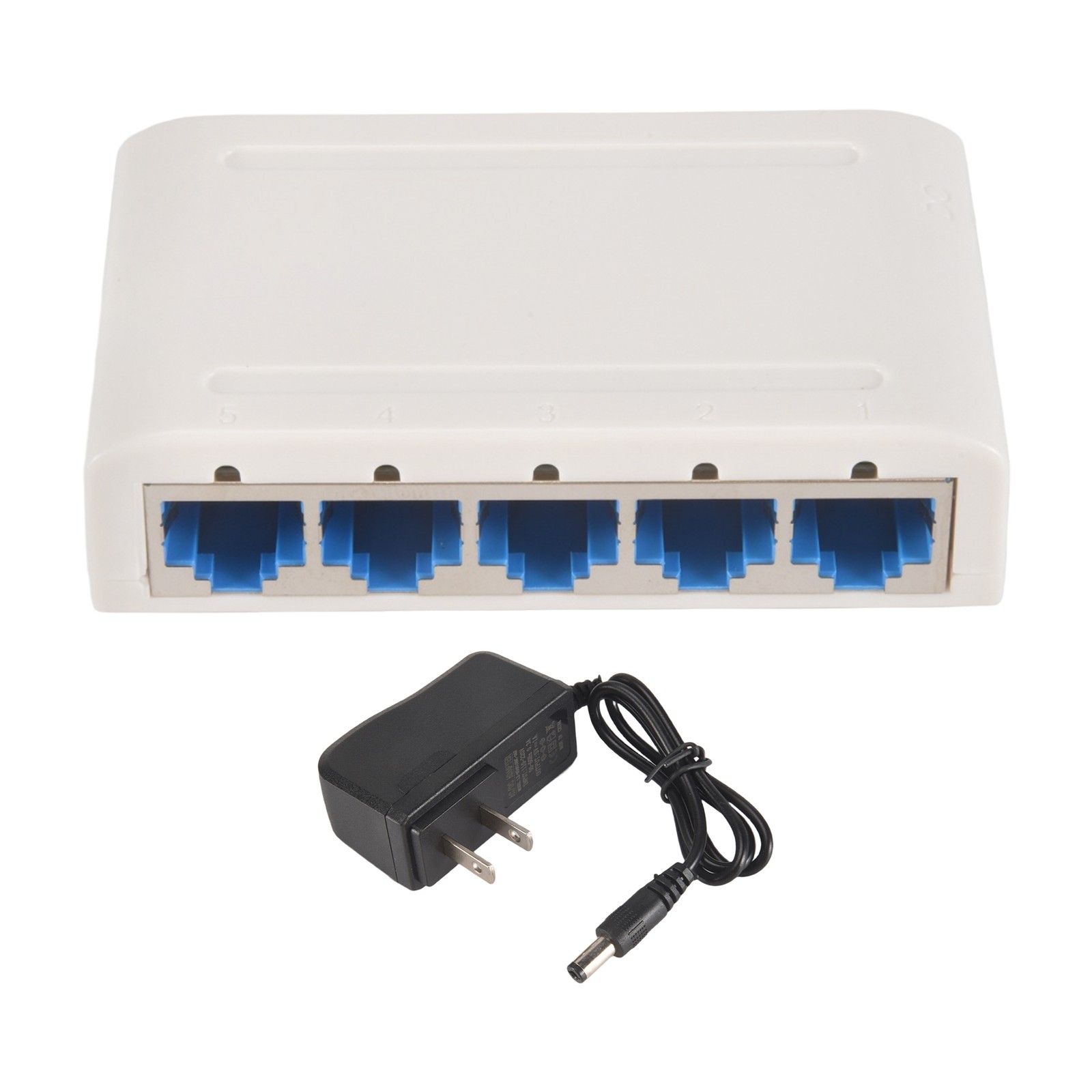 5 Port Data , Hub,Desktop Ethernet Splitter,Plug & Play Shielded Ports7734