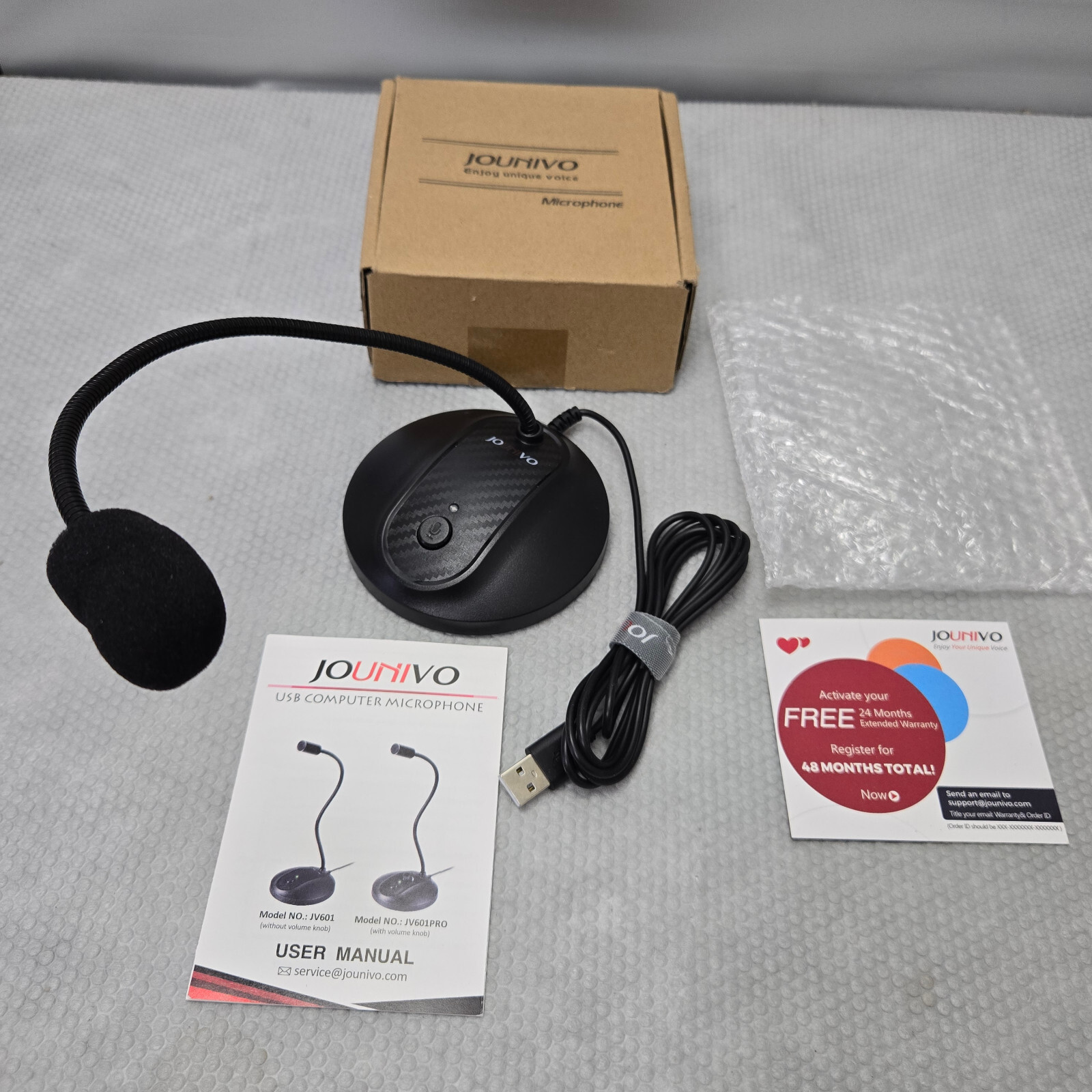 JOUNIVO USB Microphone, Computer PC Microphone with Mute Button Noise-Canceling