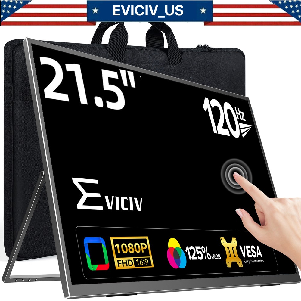EVICIV 21.5" 120Hz Touchscreen DHR FHD HDMI Big Monitor For Microsoft SAMSUNG PC