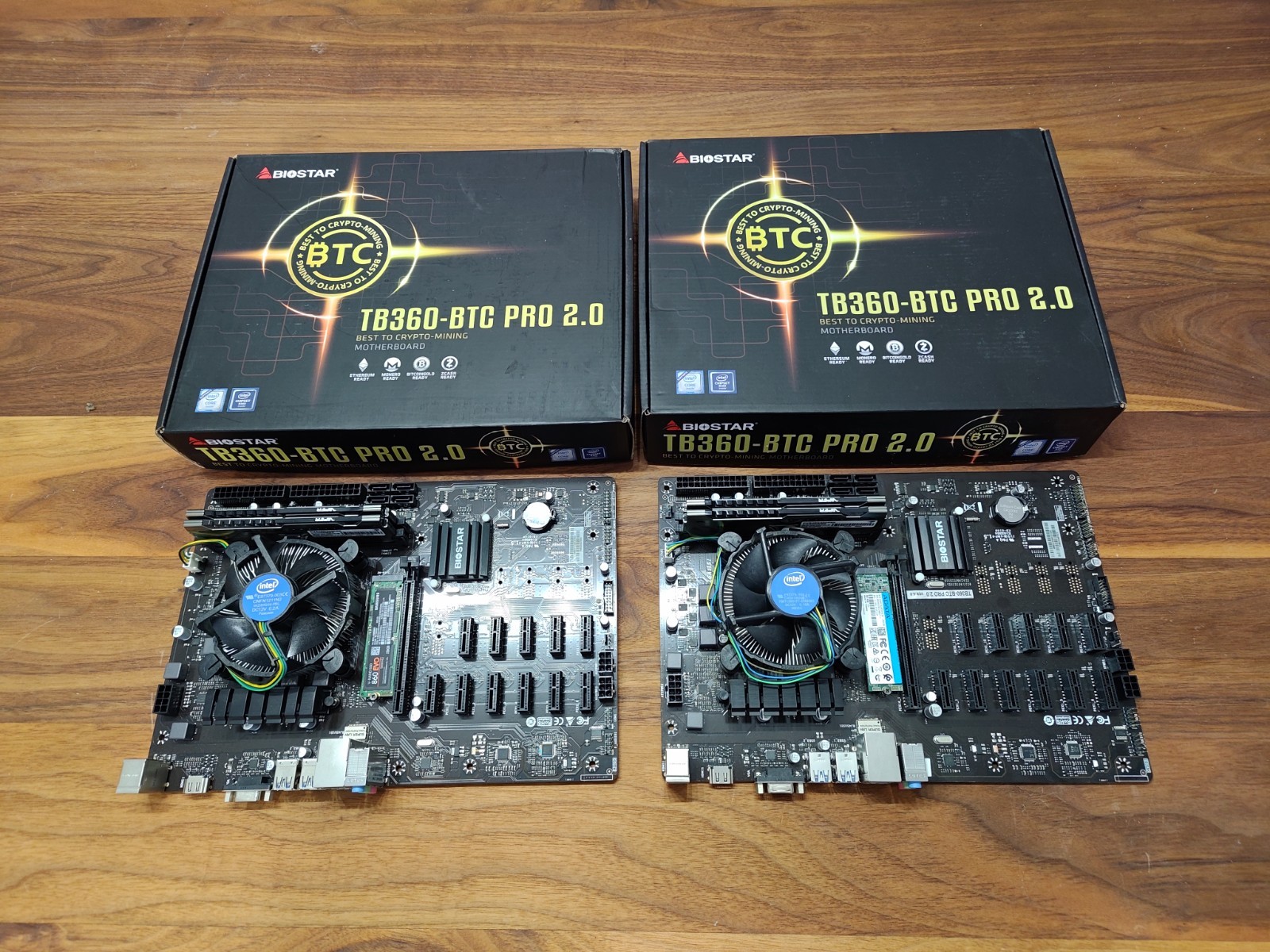 BIOSTAR TB360-BTC PRO 2.0 MOBO with Intel i3 9100 CPU, 256GB SSD and 8GB RAM
