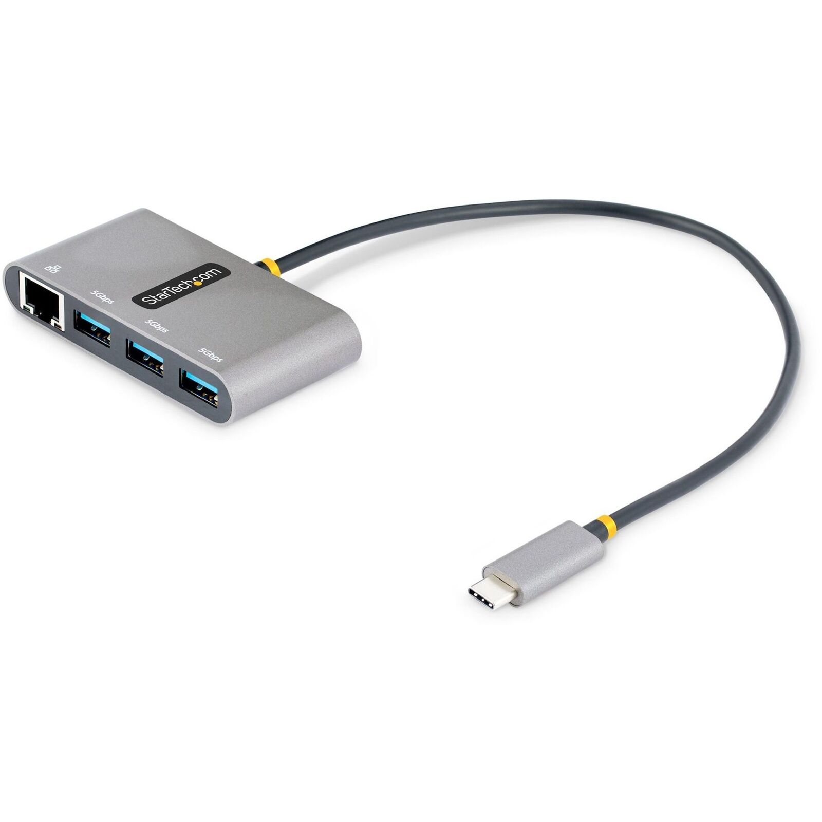 StarTech.com 3-Port USB-C Hub with Ethernet, 3x USB-A, Gigabit Ethernet, USB 3.0