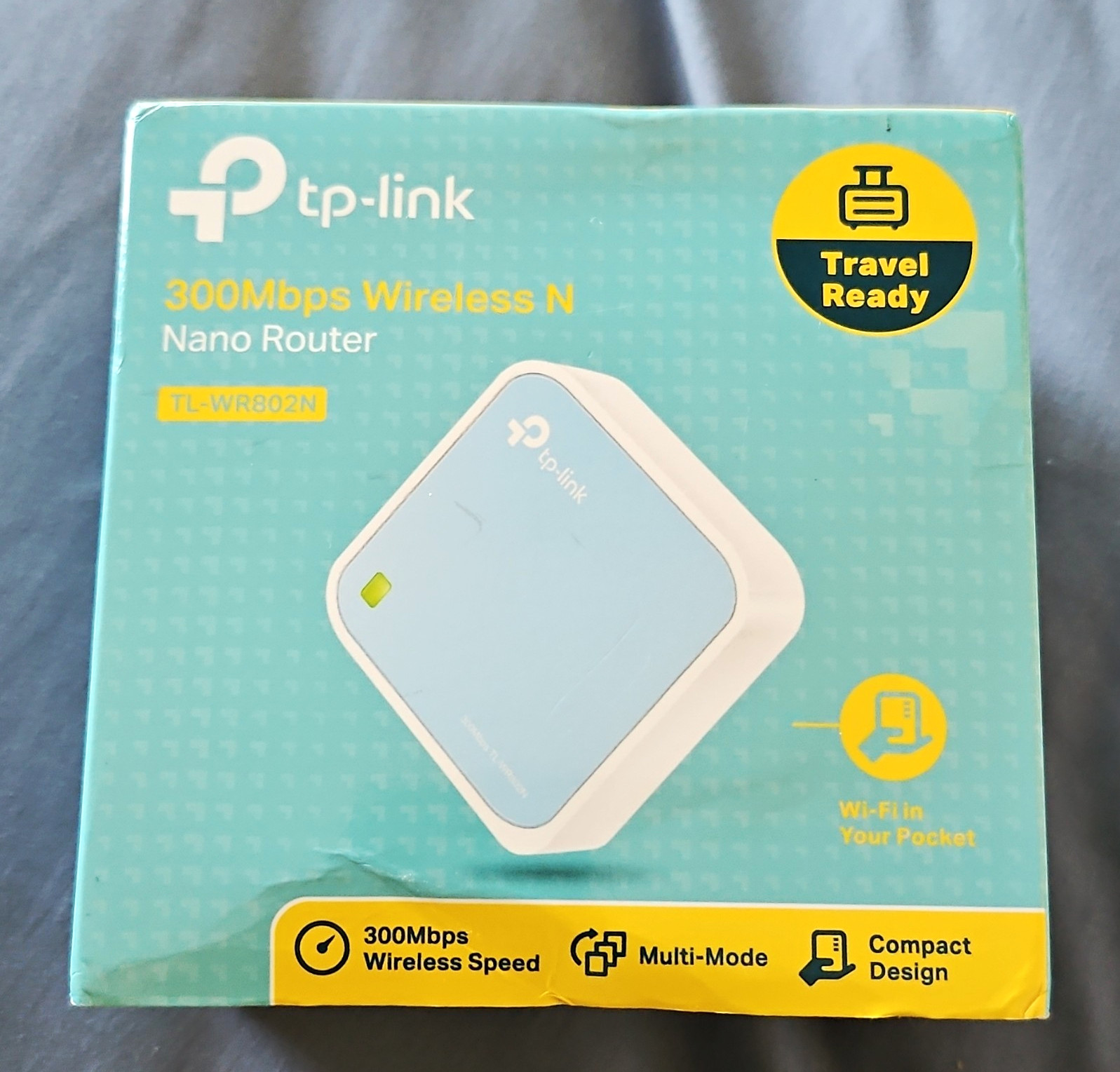 TP-LINK TL-WR802N 300Mbps Wireless N Nano Travel Router Multi-Mode Blue/White