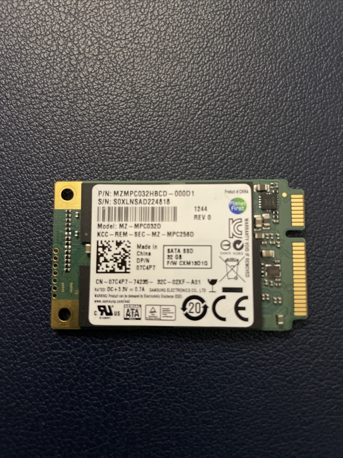 Samsung SATA SSD 32GB MZ-MPC032D 07C4P7 *Free Shipping