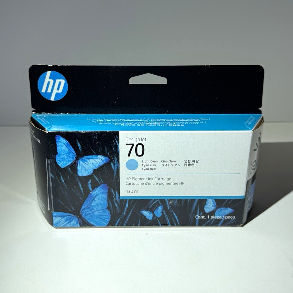 HP 70 Genuine/Original Light Cyan Ink Cartridge 130 ml C9390A For Z3100