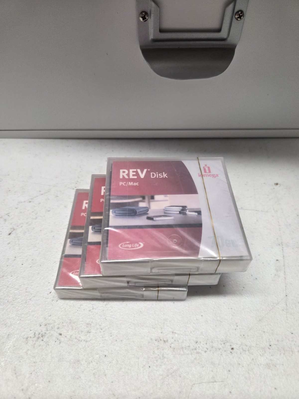 Lot of 3 Iomega REV 70GB Removable Hard Disk Cartridges PC Mac Sealed New