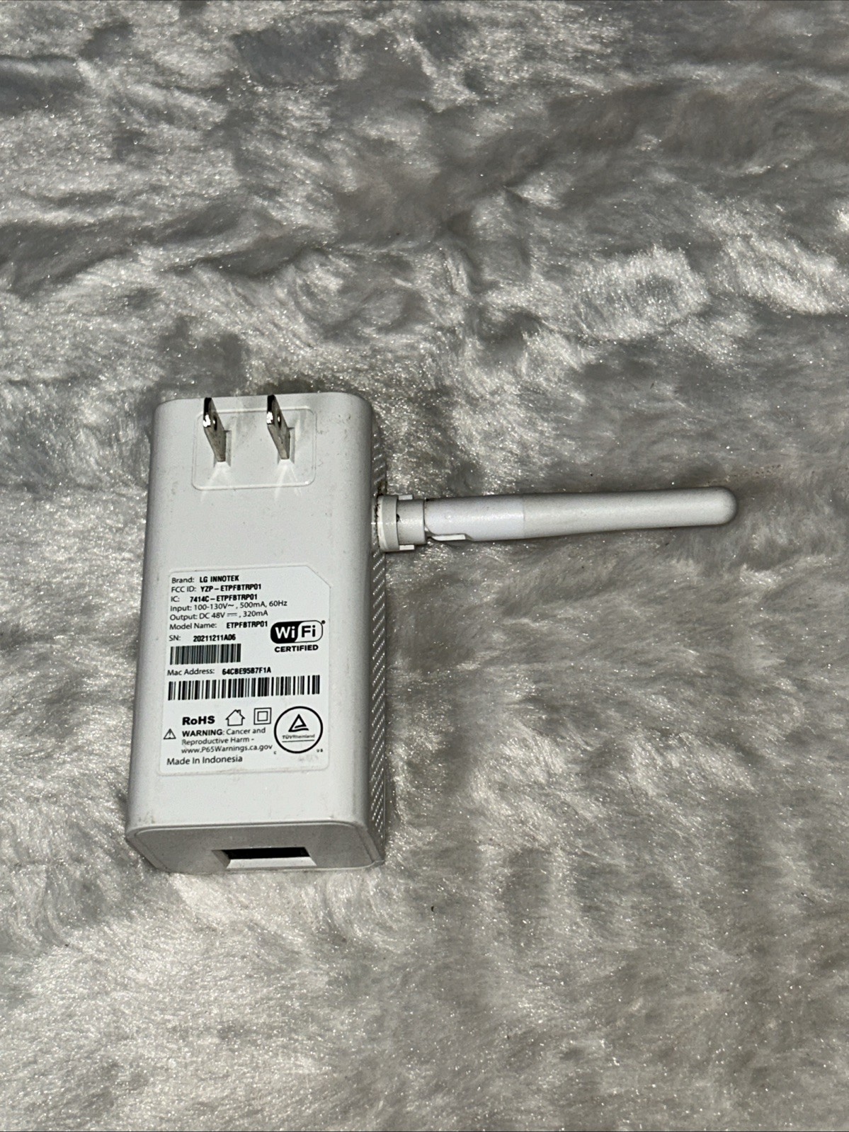 LG Innotek ETPFBTRP01 PoE Wi-Fi Bridge Vivint 