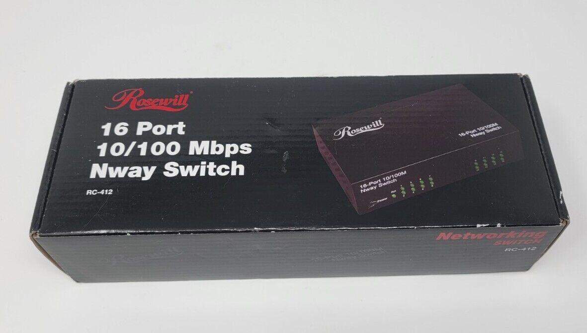 Rosewill RC-412 16 Port 10/100Mbs Nway Switch New Open Box