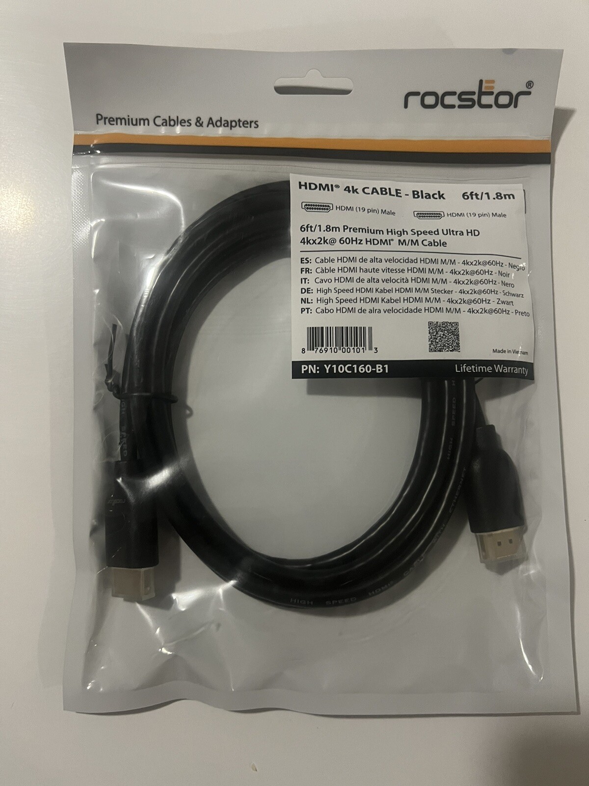 Rocstor Premium 6 ft 4K High Speed HDMI to HDMI M/M Cable