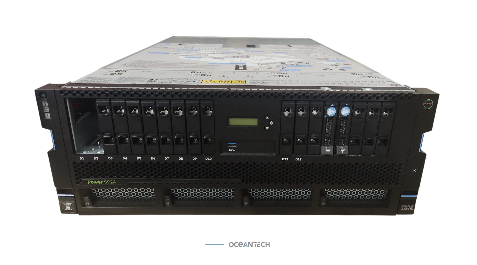 IBM S924 9009-42A, 2x Power9 02CY571 CPU, RAID Cards included, No RAM , No HDs