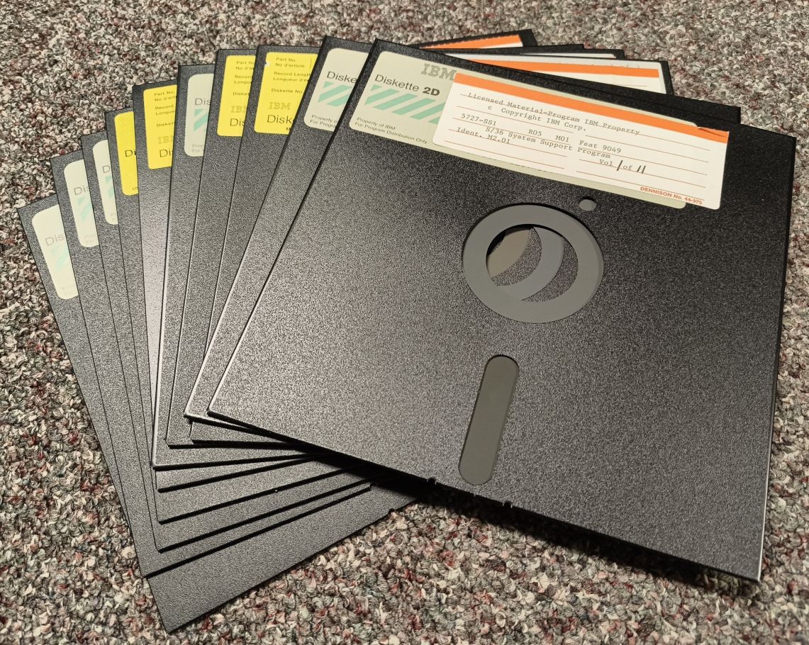 LOT OF TEN Vintage IBM 8" 2D Floppy Diskettes Disks - No Sleeves