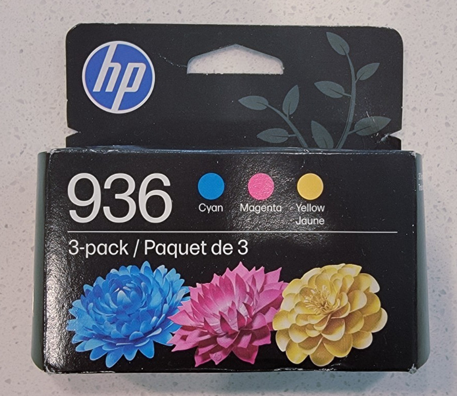 Genuine HP 936 6C3Z3LN CMY Ink Set New in Sealed Box (APR 2028) (NO BLACK)