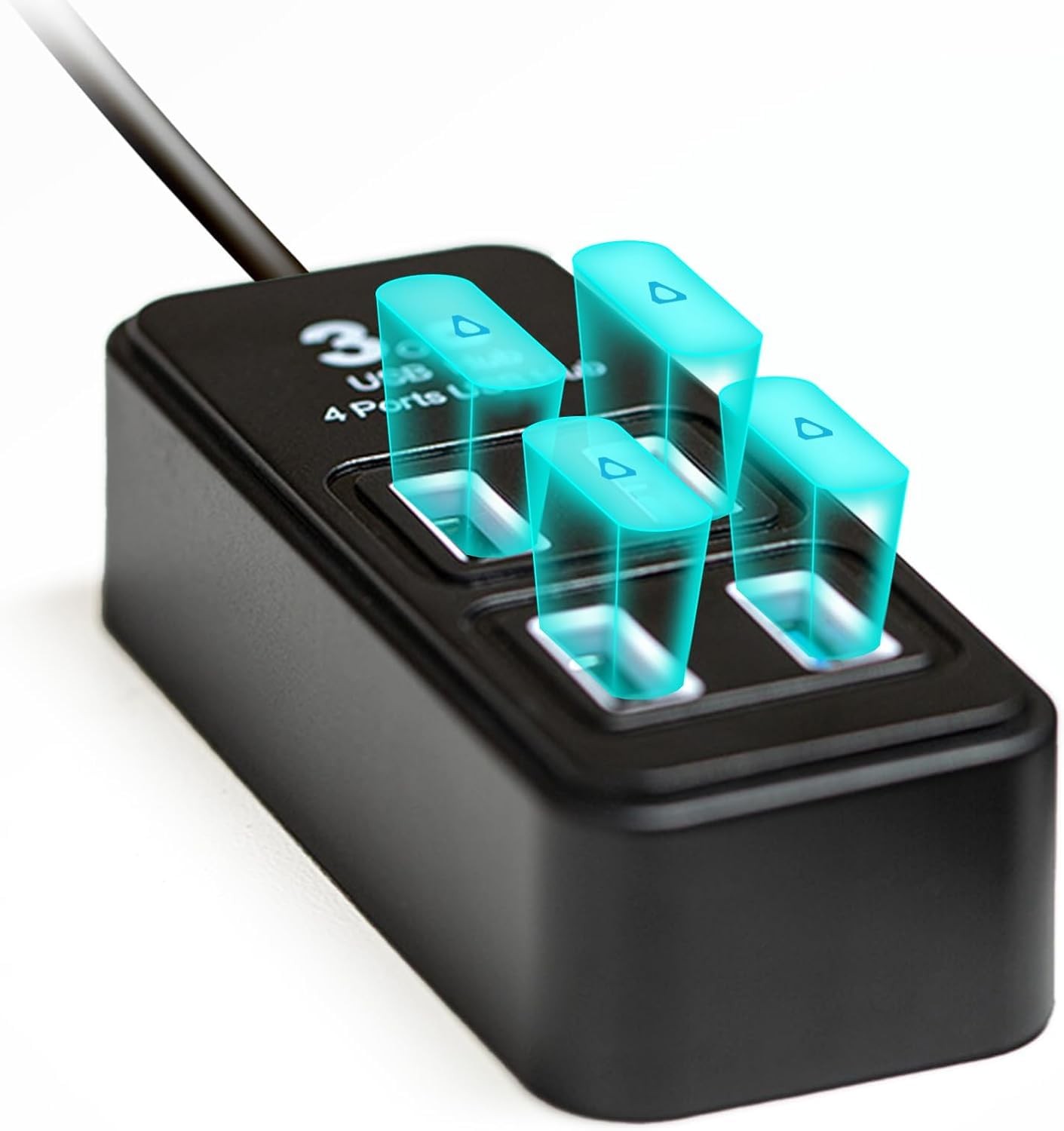 4-Port USB Hub for Vive Tracker Dongles USB 3.0 Adapter