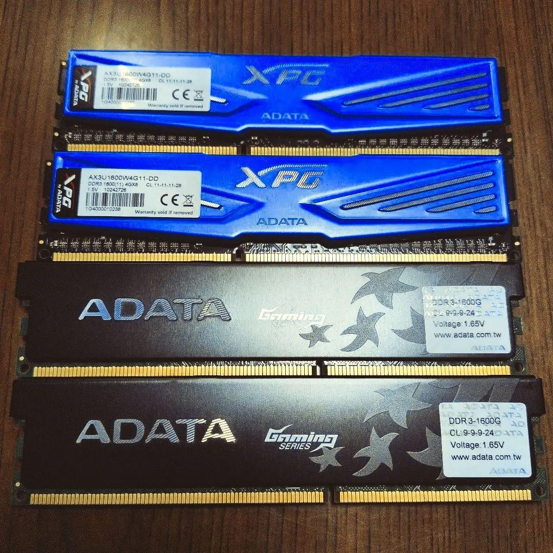 ADATA Gaming Series DDR3 4GB 1600MHz 4 Modules Dual Voltage Tested